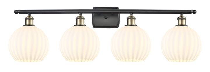 Innovations Lighting White Venetian 8" Bath Vanity Light - Black Antique Brass Vanity Lights Innovations Lighting   