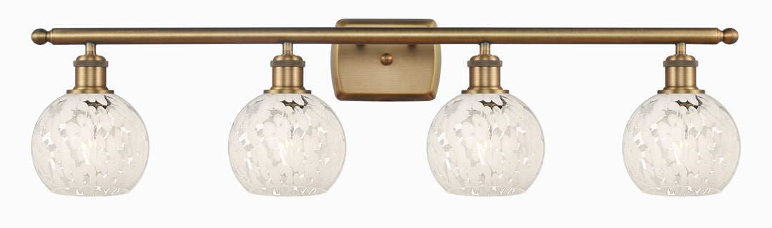 Innovations Lighting White Mouchette 6" Bath Vanity Light - Brushed Brass