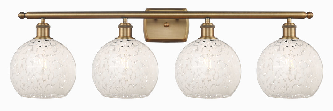 Innovations Lighting White Mouchette 8" Bath Vanity Light - Brushed Brass Vanity Lights Innovations Lighting   