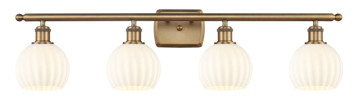 Innovations Lighting White Venetian 6" Bath Vanity Light - Brushed Brass Vanity Lights Innovations Lighting   