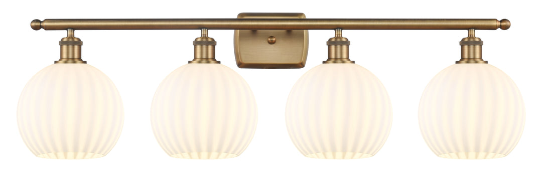 Innovations Lighting White Venetian 8" Bath Vanity Light - Brushed Brass Vanity Lights Innovations Lighting   