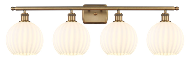 Innovations Lighting White Venetian 8" Bath Vanity Light - Brushed Brass Vanity Lights Innovations Lighting   