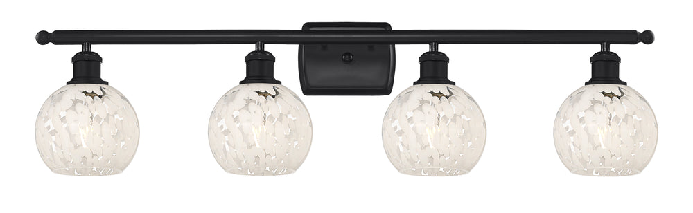 Innovations Lighting White Mouchette 6" Bath Vanity Light - Matte Black