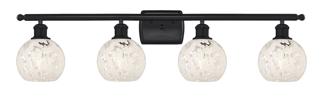 Innovations Lighting White Mouchette 6" Bath Vanity Light - Matte Black