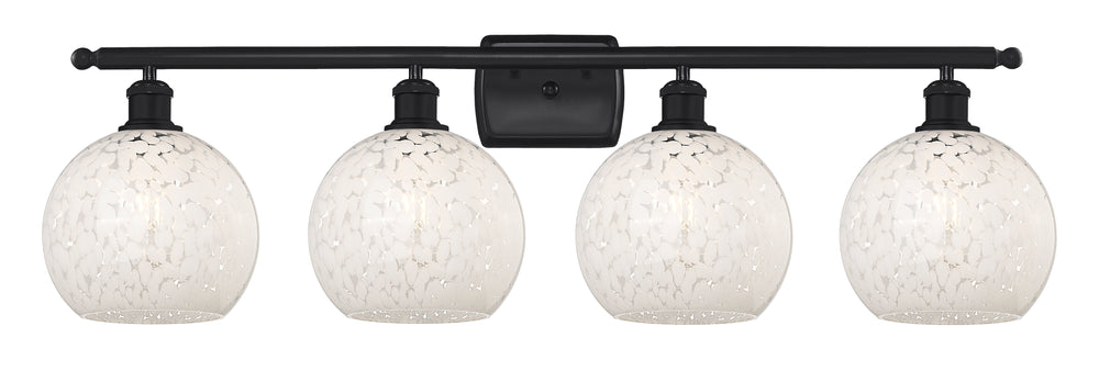 Innovations Lighting White Mouchette 8" Bath Vanity Light - Matte Black Vanity Lights Innovations Lighting   