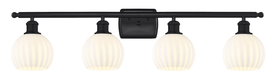 Innovations Lighting White Venetian 6" Bath Vanity Light - Matte Black Vanity Lights Innovations Lighting   