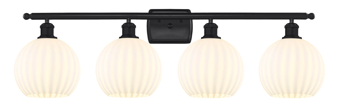 Innovations Lighting White Venetian 8" Bath Vanity Light - Matte Black Vanity Lights Innovations Lighting   