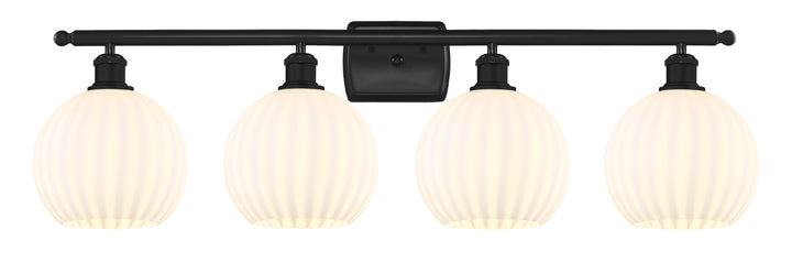 Innovations Lighting White Venetian 8" Bath Vanity Light - Matte Black Vanity Lights Innovations Lighting   