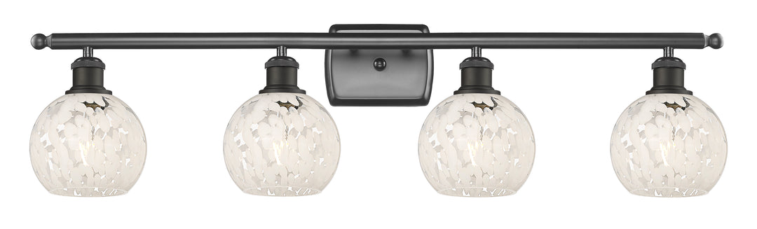 Innovations Lighting White Mouchette 6" Bath Vanity Light - Oil Rubbed Bronze