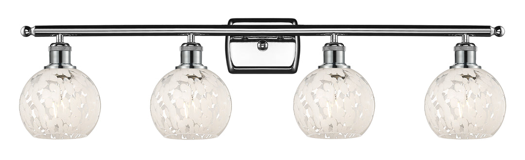 Innovations Lighting White Mouchette 6" Bath Vanity Light - Polished Chrome