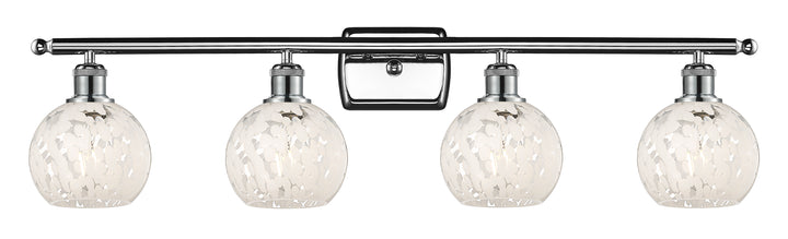 Innovations Lighting White Mouchette 6" Bath Vanity Light - Polished Chrome