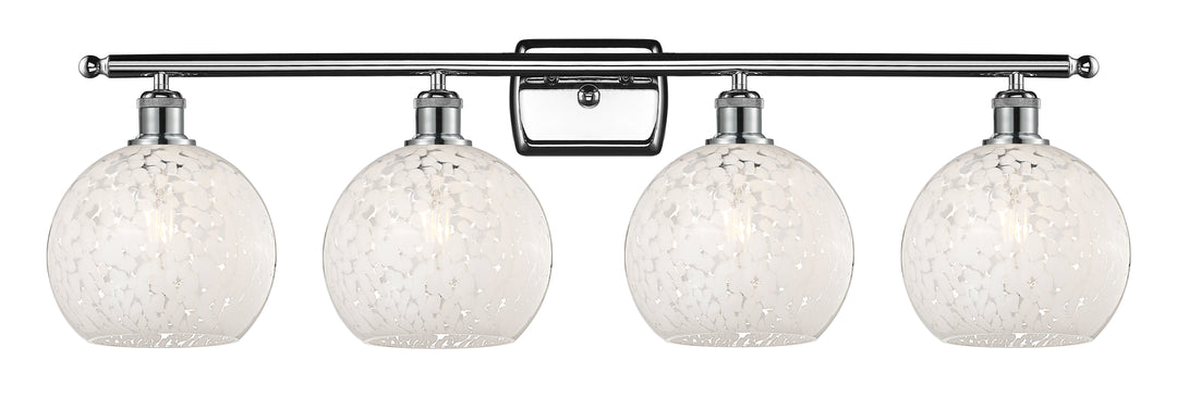 Innovations Lighting White Mouchette 8" Bath Vanity Light - Polished Chrome Vanity Lights Innovations Lighting   