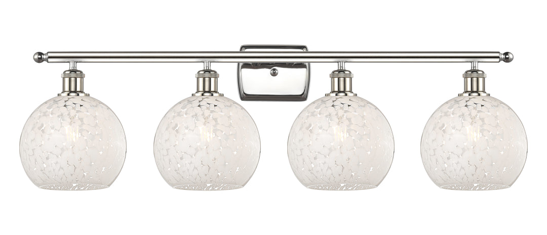 Innovations Lighting White Mouchette 8" Bath Vanity Light - Polished Nickel Vanity Lights Innovations Lighting   