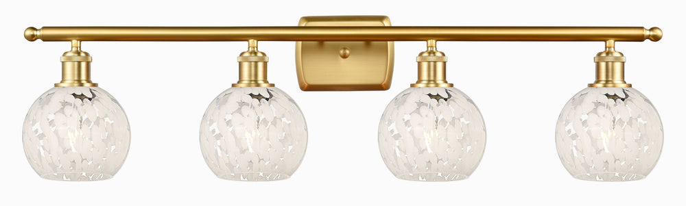 Innovations Lighting White Mouchette 6" Bath Vanity Light - Satin Gold