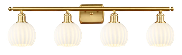 Innovations Lighting White Venetian 6" Bath Vanity Light - Satin Gold Vanity Lights Innovations Lighting   