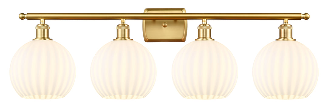 Innovations Lighting White Venetian 8" Bath Vanity Light - Satin Gold Vanity Lights Innovations Lighting   