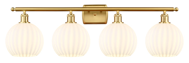 Innovations Lighting White Venetian 8" Bath Vanity Light - Satin Gold Vanity Lights Innovations Lighting   