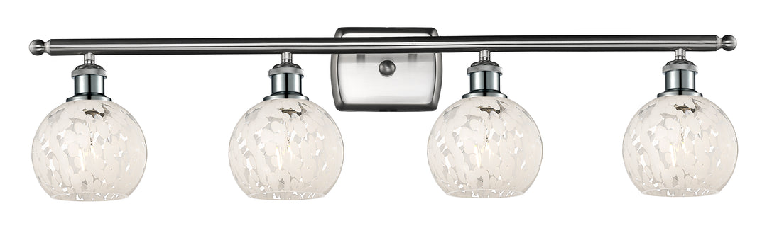 Innovations Lighting White Mouchette 6" Bath Vanity Light - Brushed Satin Nickel