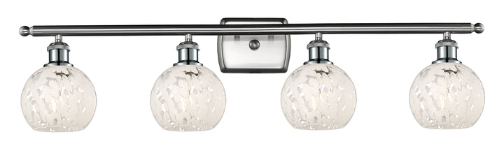 Innovations Lighting White Mouchette 6" Bath Vanity Light - Brushed Satin Nickel