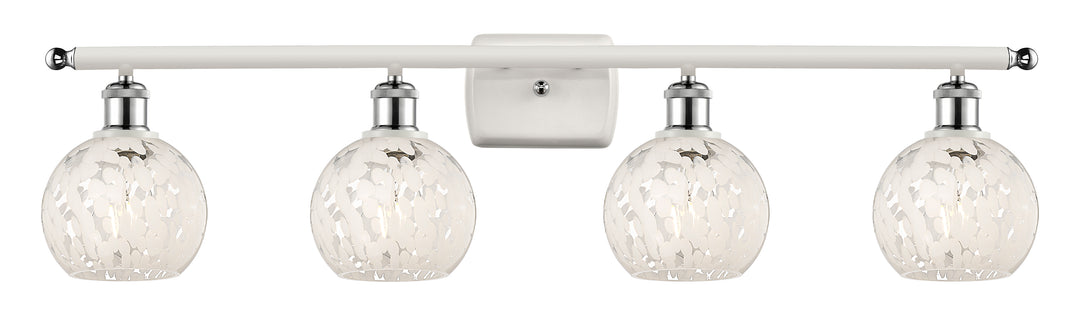Innovations Lighting White Mouchette 6" Bath Vanity Light - White Polished Chrome