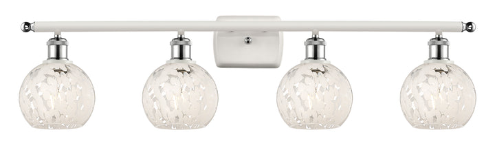 Innovations Lighting White Mouchette 6" Bath Vanity Light - White Polished Chrome
