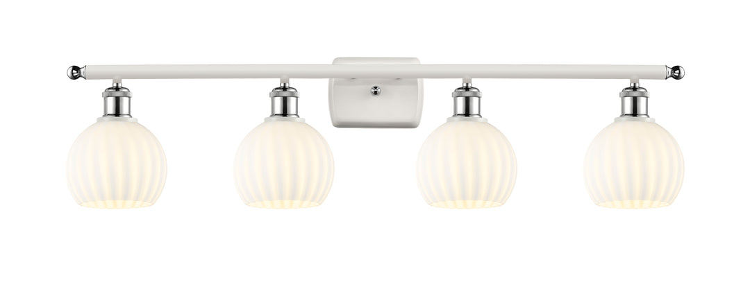 Innovations Lighting White Venetian 6" Bath Vanity Light - White Polished Chrome Vanity Lights Innovations Lighting White Venetian ; Glass Type: White  