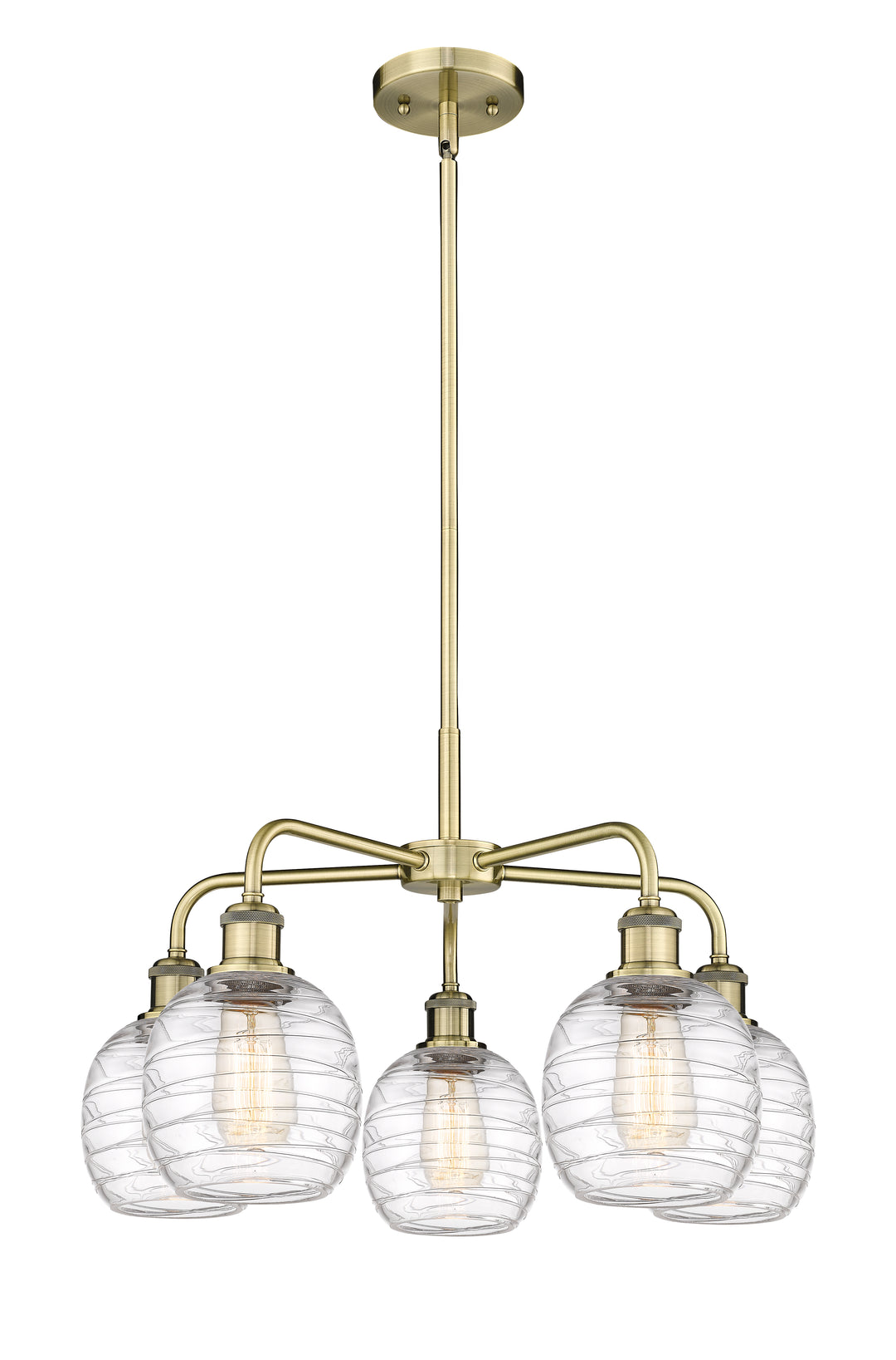 Innovations Lighting Belfast 6" Chandelier Chandeliers Innovations Lighting Antique Brass Deco Swirl ; Glass Type: Clear 