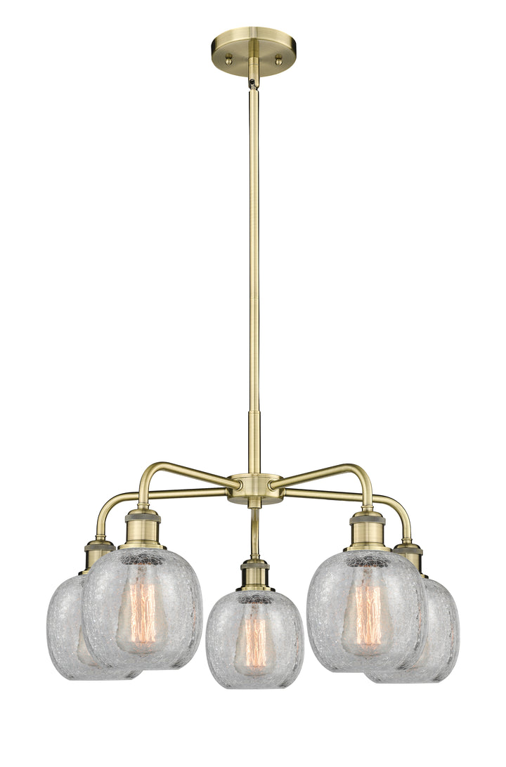 Innovations Lighting Belfast 6" Chandelier Chandeliers Innovations Lighting Antique Brass Clear Crackle ; Glass Type: Crackled 