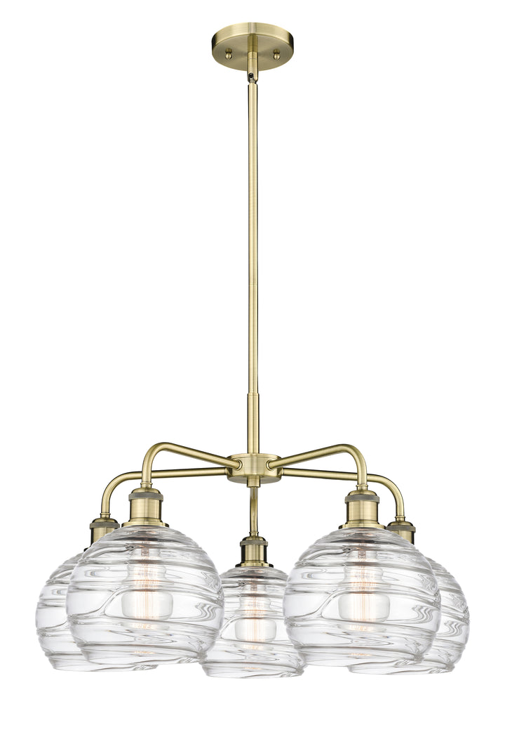 Innovations Lighting Athens Deco Swirl 8" Chandelier Chandeliers Innovations Lighting Antique Brass Clear Deco Swirl ; Glass Type: Cleat 