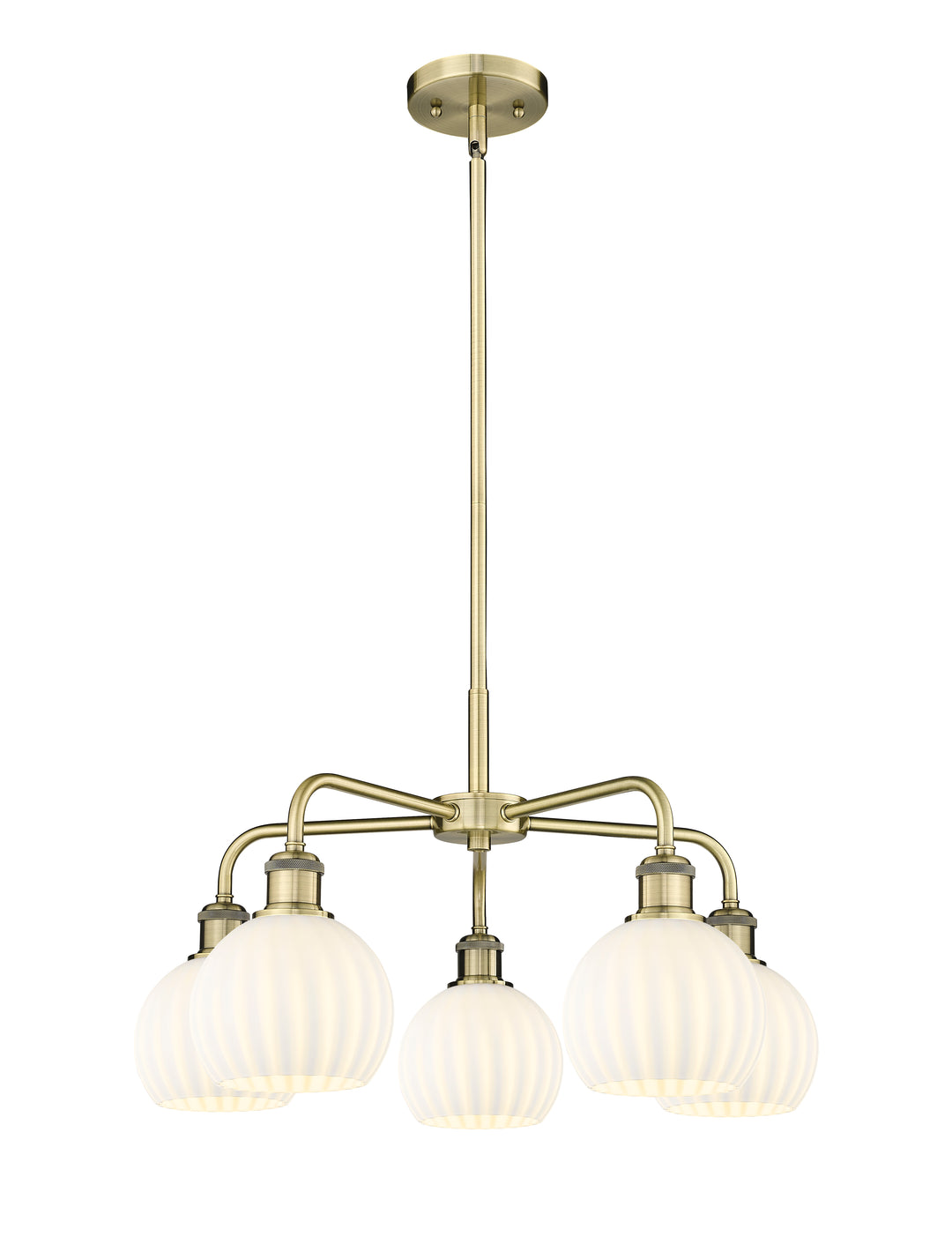 Innovations Lighting White Venetian 6" Chandelier - Antique Brass Chandeliers Innovations Lighting White Venetian ; Glass Type: White  