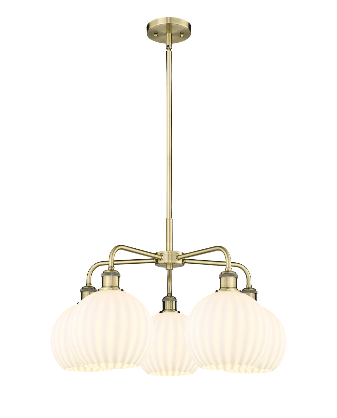 Innovations Lighting White Venetian 8" Chandelier - Antique Brass Chandeliers Innovations Lighting White Venetian ; Glass Type: White  