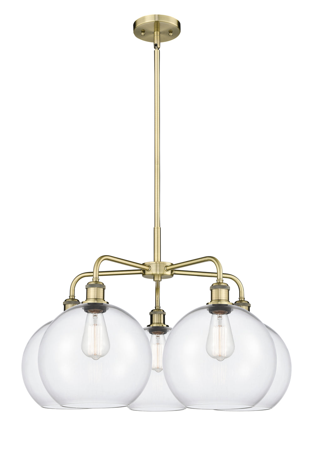 Innovations Lighting Athens 10" Chandelier Chandeliers Innovations Lighting Antique Brass Clear ; Glass Type: Clear 