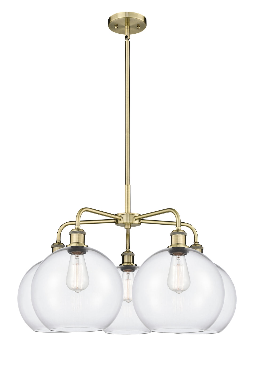 Innovations Lighting Athens 10" Chandelier Chandeliers Innovations Lighting Antique Brass Clear ; Glass Type: Clear 