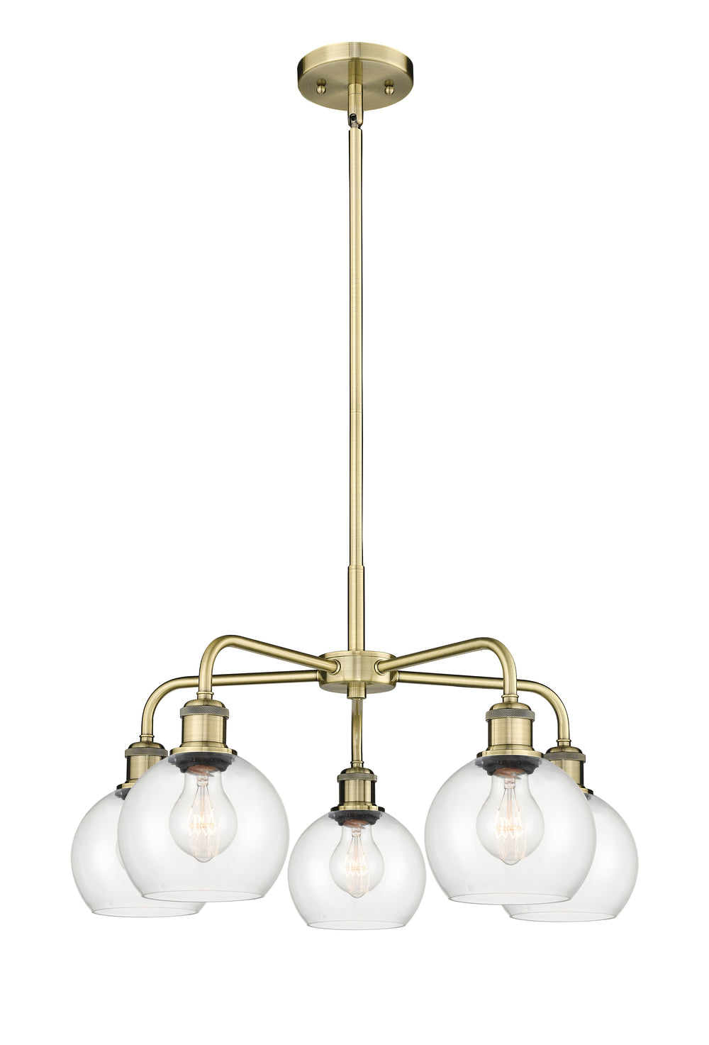 Innovations Lighting Athens 6" Chandelier Chandeliers Innovations Lighting Antique Brass Clear ; Glass Type: Clear 