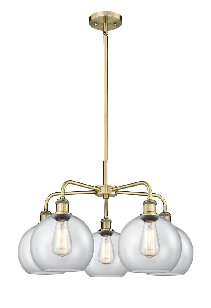 Innovations Lighting Athens 8" Chandelier Chandeliers Innovations Lighting Antique Brass Clear ; Glass Type: Clear 