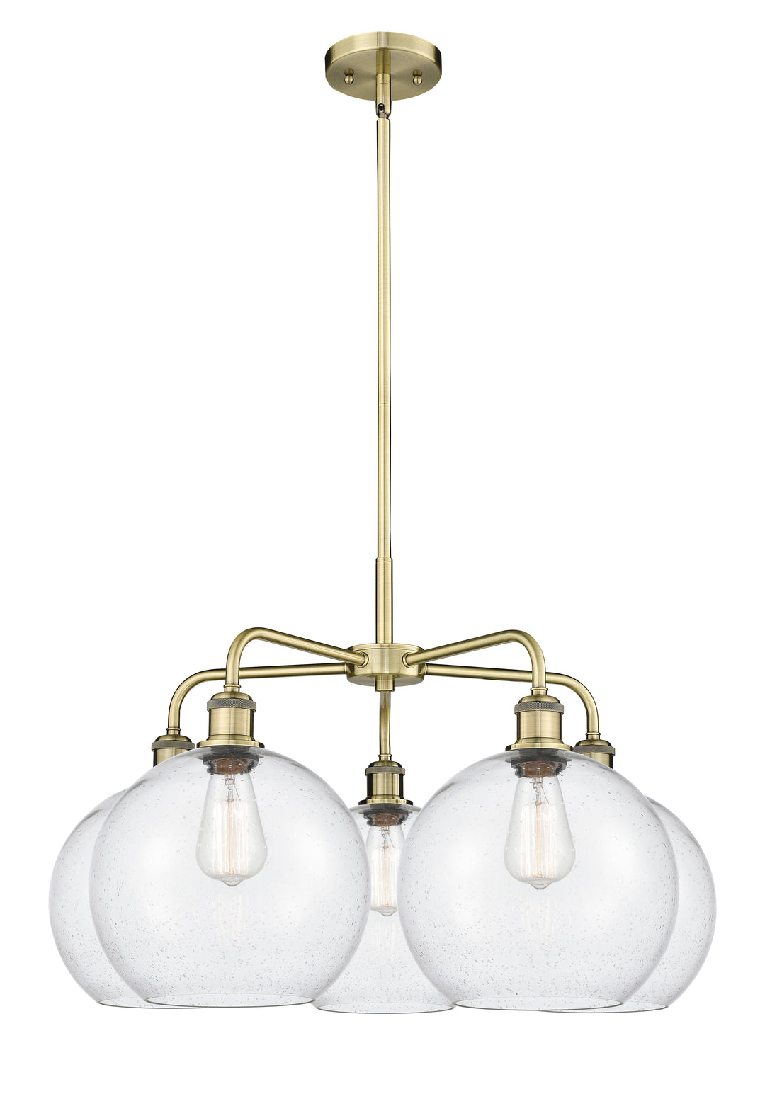 Innovations Lighting Athens 10" Chandelier Chandeliers Innovations Lighting Antique Brass Seedy ; Glass Type: Seeded 