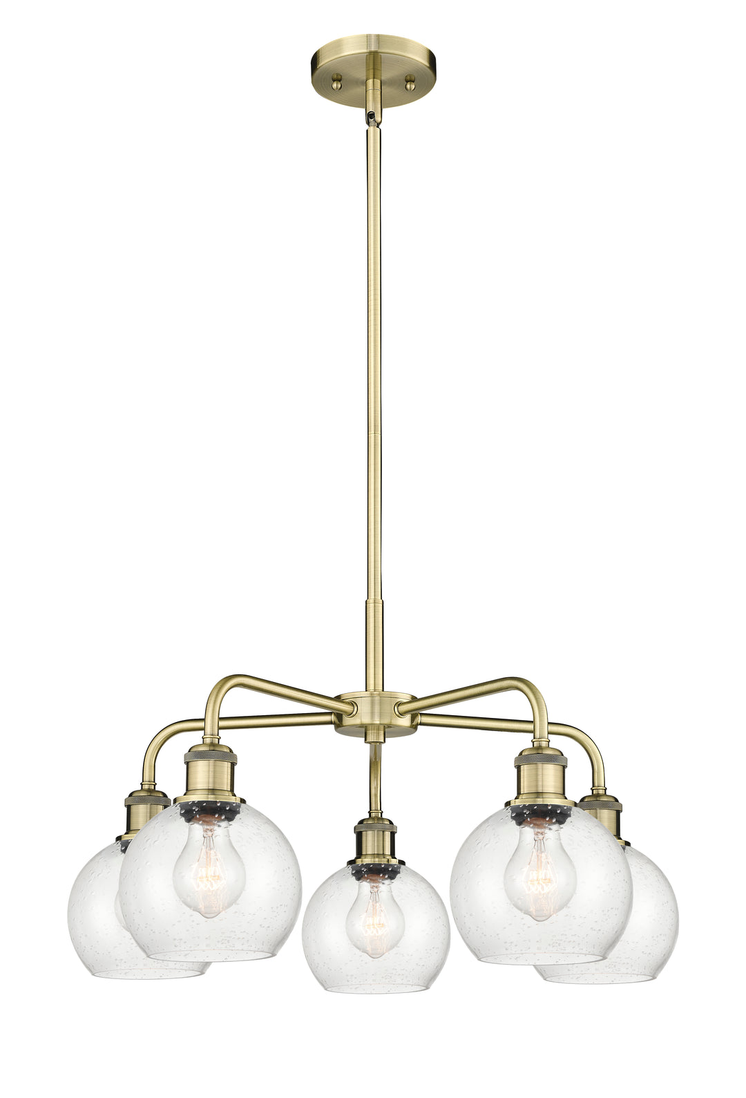 Innovations Lighting Athens 6" Chandelier Chandeliers Innovations Lighting Antique Brass Seedy ; Glass Type: Seeded 