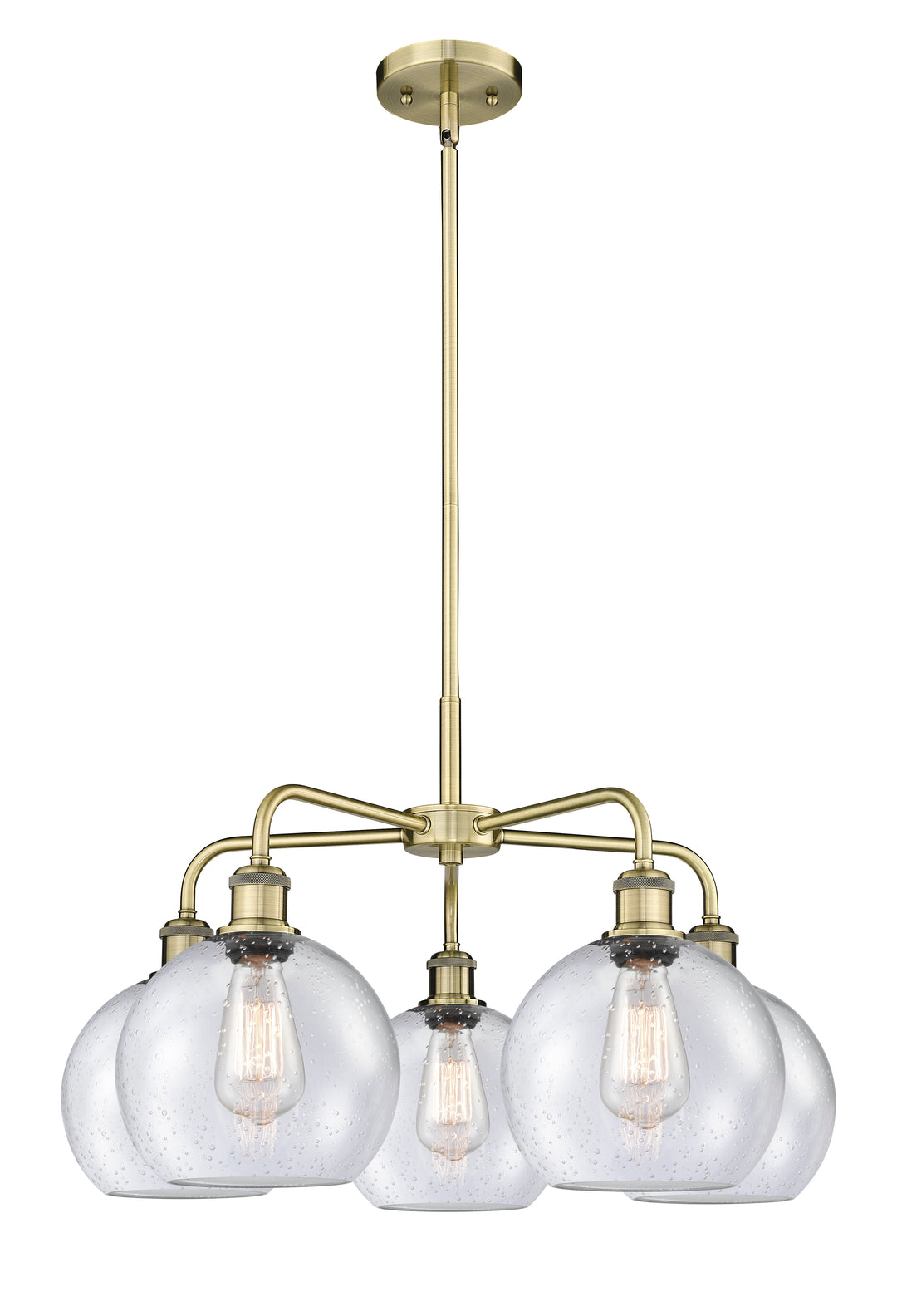 Innovations Lighting Athens 8" Chandelier Chandeliers Innovations Lighting Antique Brass Seedy ; Glass Type: Seeded 