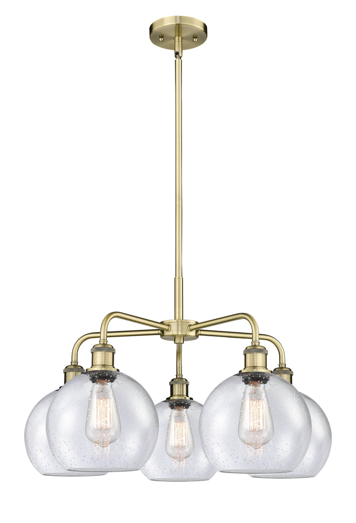 Innovations Lighting Athens 8" Chandelier Chandeliers Innovations Lighting Antique Brass Seedy ; Glass Type: Seeded 