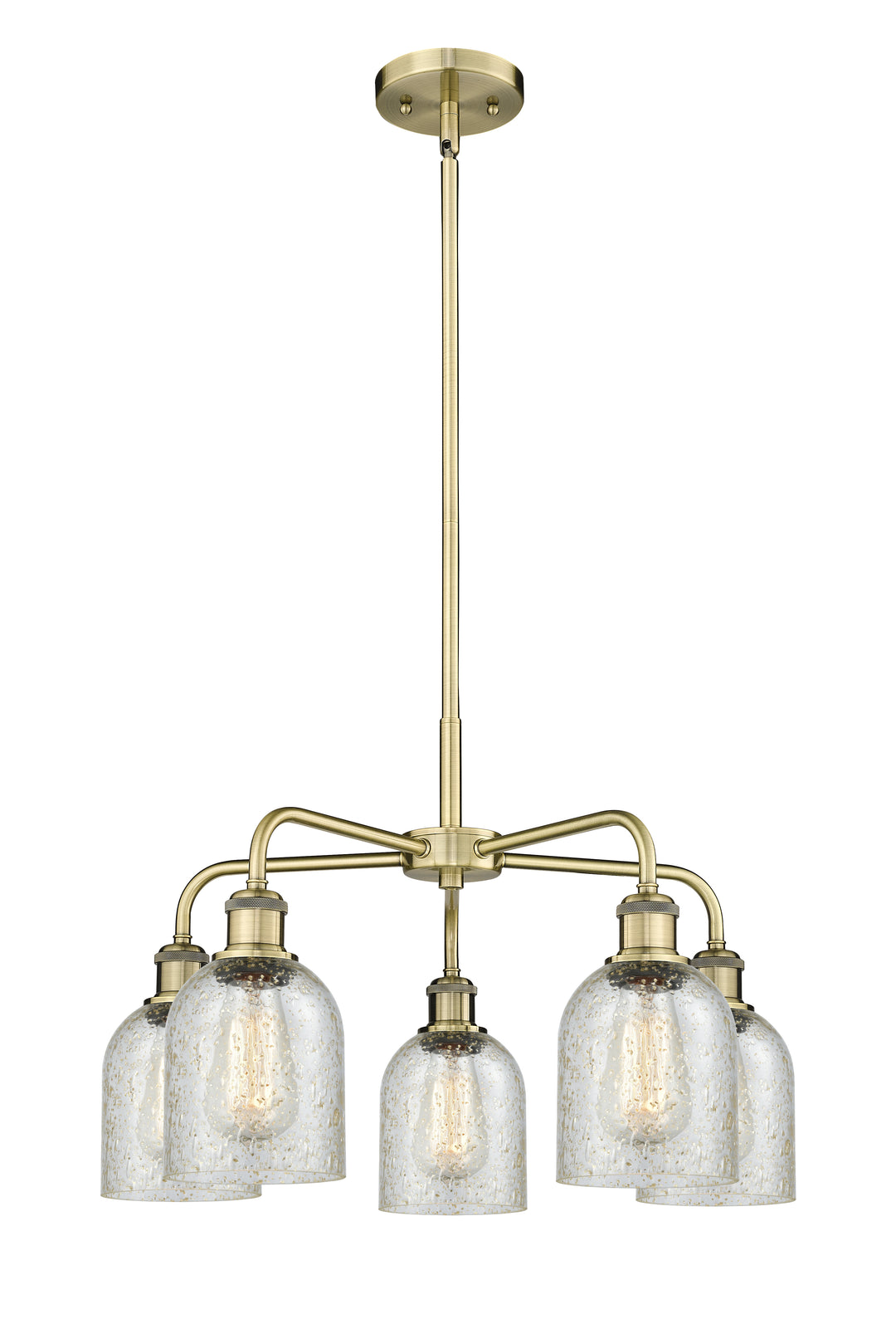 Innovations Lighting Caledonia 5" Chandelier Chandeliers Innovations Lighting Antique Brass Mica ; Glass Type: Colorful 