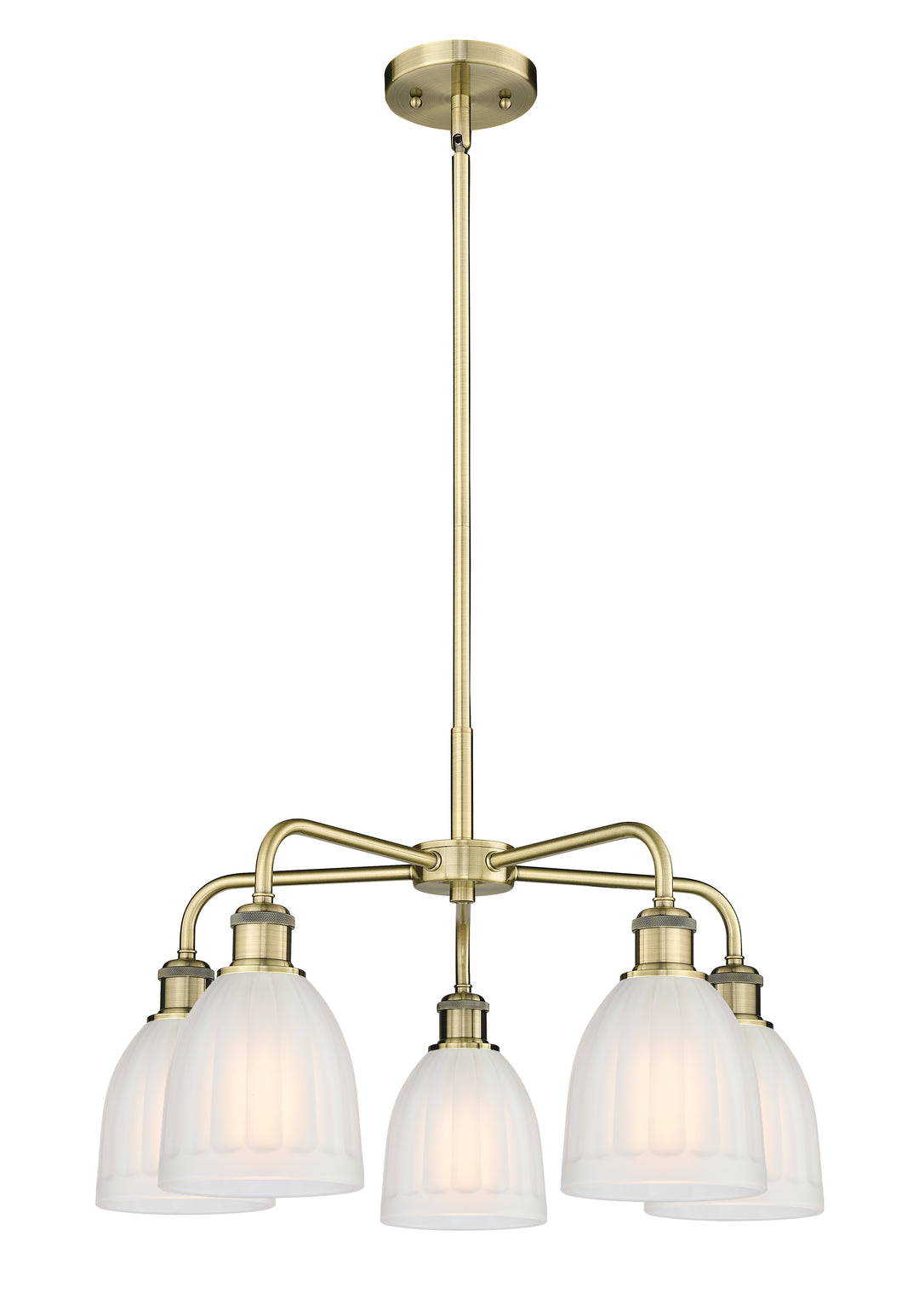 Innovations Lighting Brookfield 6" Chandelier Chandeliers Innovations Lighting Antique Brass White ; Glass Type: Frosted; Ribbed 