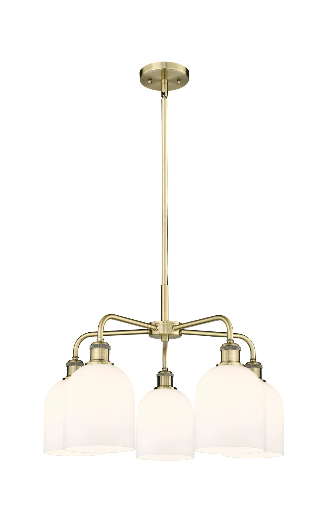 Innovations Lighting Bella 6" Chandelier Chandeliers Innovations Lighting Antique Brass White ; Glass Type: White 