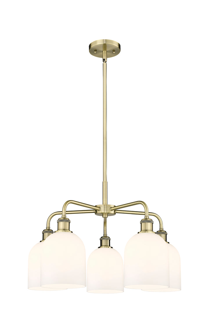 Innovations Lighting Bella 6" Chandelier Chandeliers Innovations Lighting Antique Brass White ; Glass Type: White 