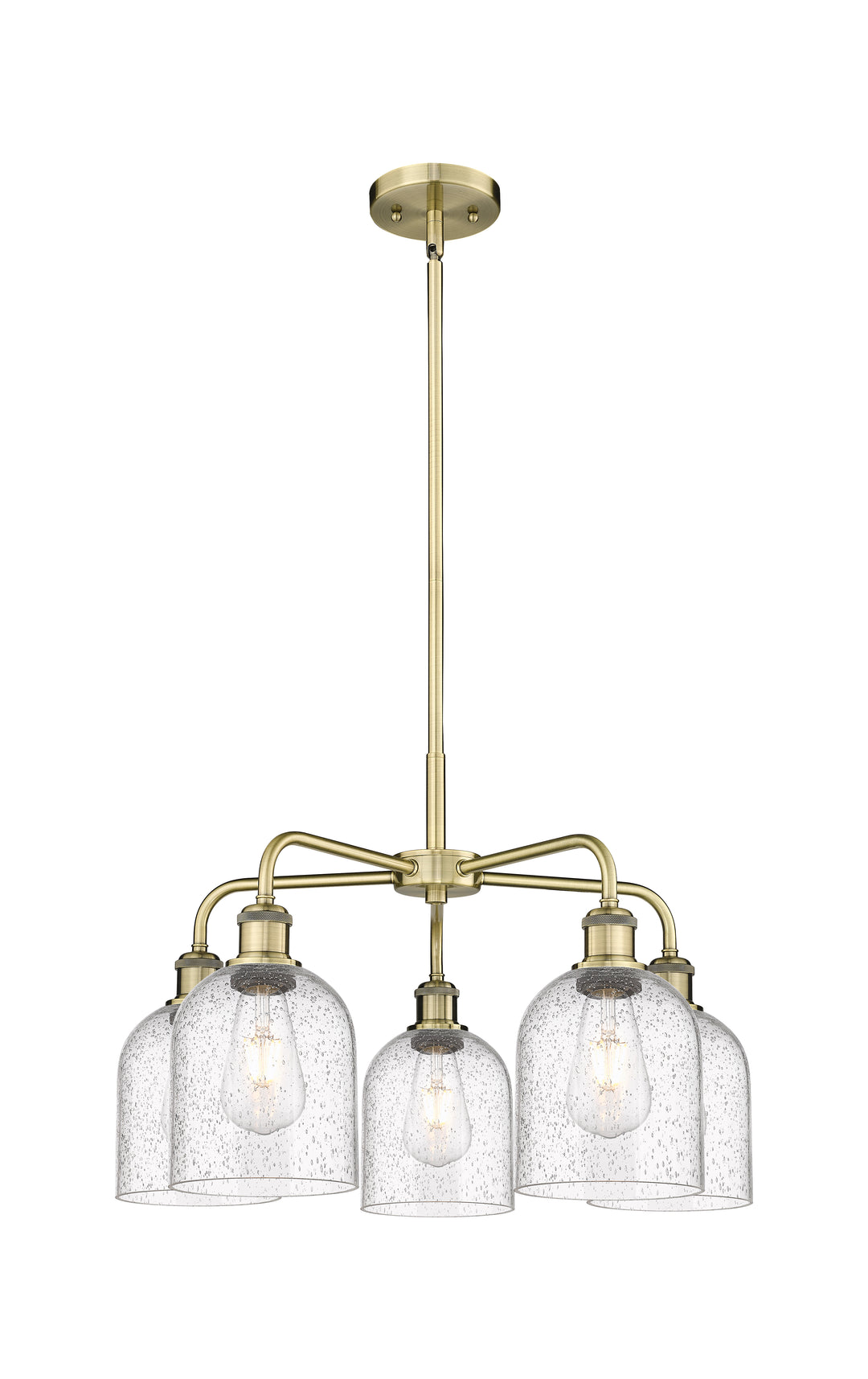 Innovations Lighting Bella 6" Chandelier Chandeliers Innovations Lighting Antique Brass Seedy ; Glass Type: Transparent 