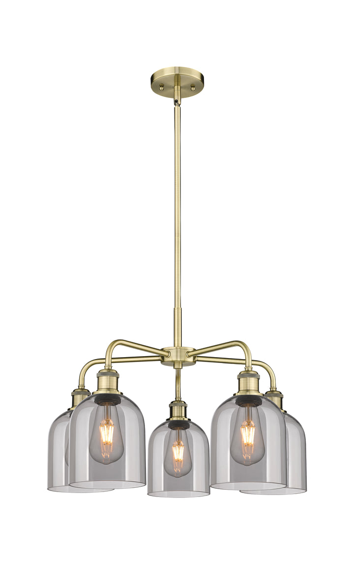 Innovations Lighting Bella 6" Chandelier Chandeliers Innovations Lighting Antique Brass Light Smoke ; Glass Type: Smoked 