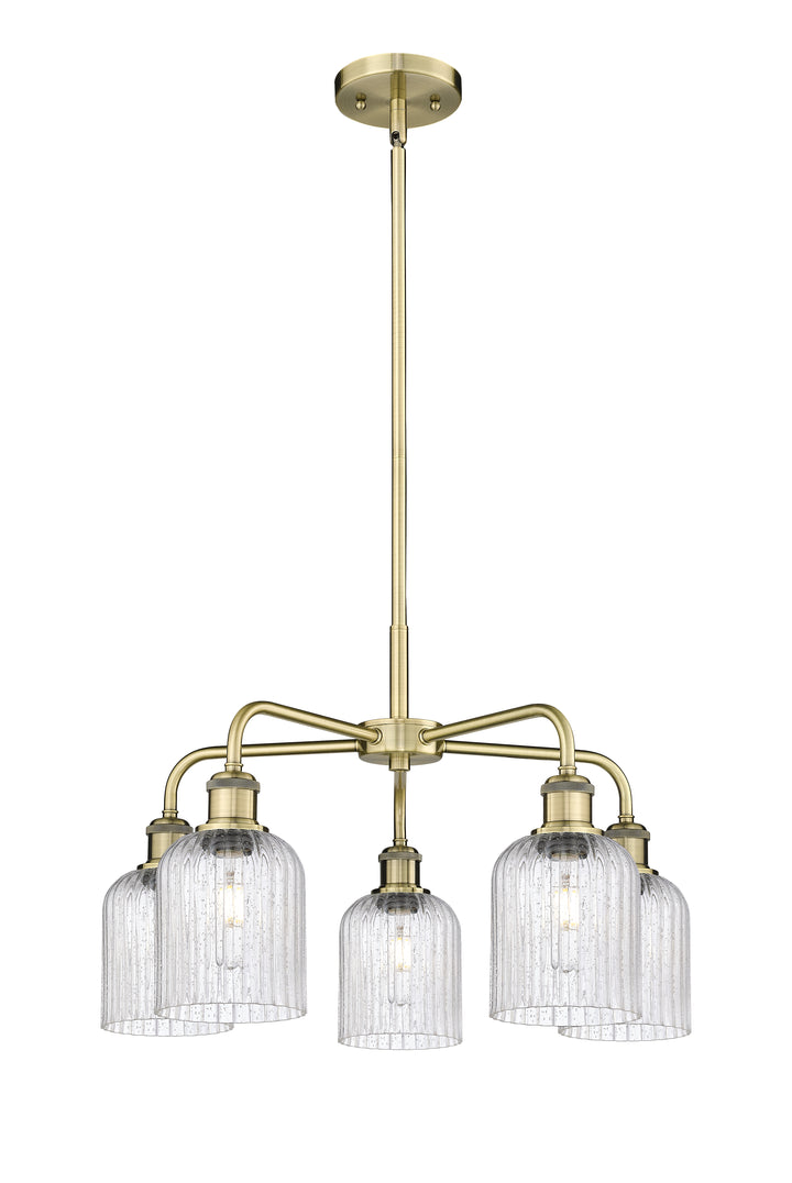 Innovations Lighting Bridal Veil 5" Chandelier Chandeliers Innovations Lighting Antique Brass Seedy ; Glass Type: Seedy; Ribbed 