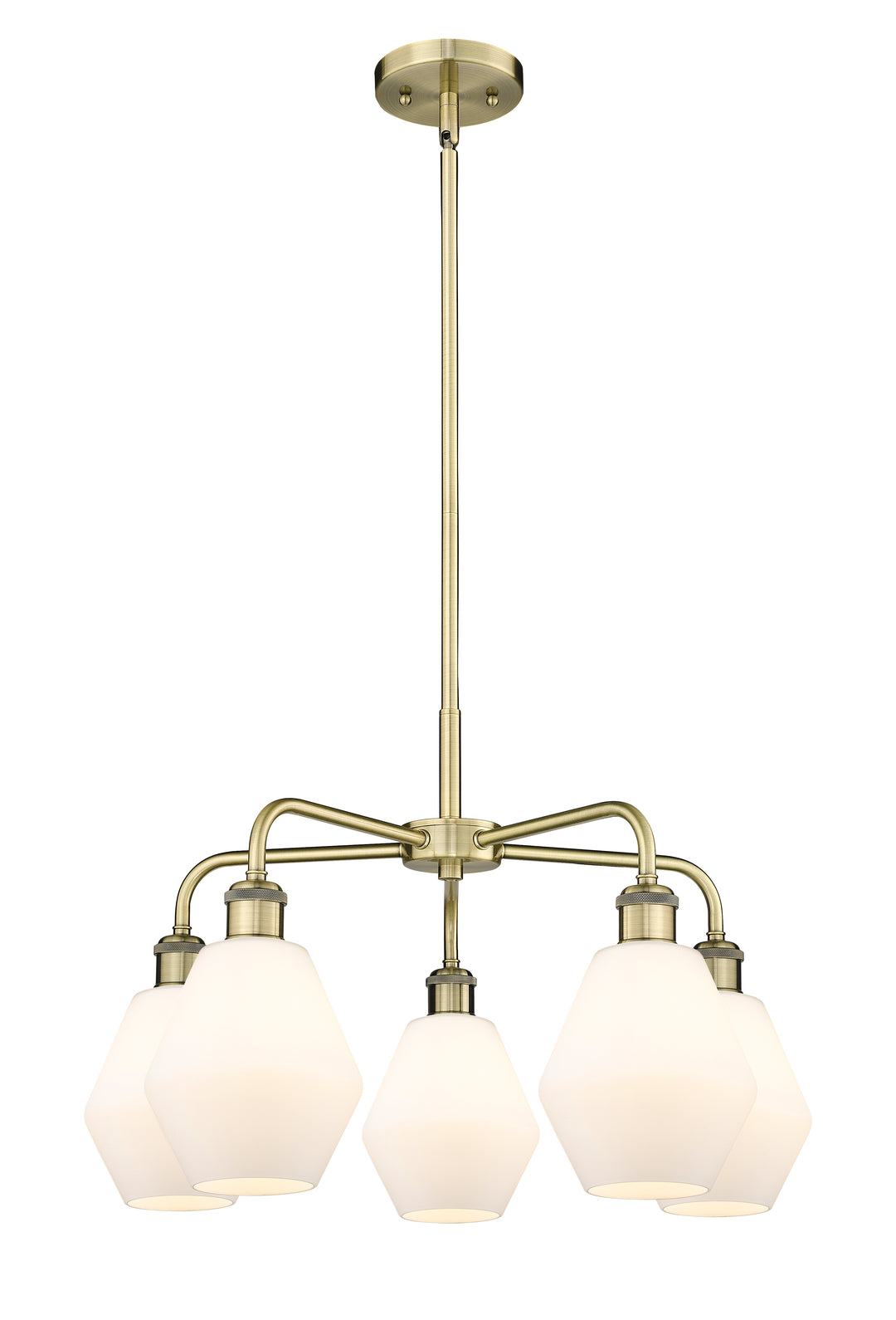 Innovations Lighting Cindyrella 6" Chandelier - Antique Brass Chandeliers Innovations Lighting Cased Matte White ; Glass Type: White  