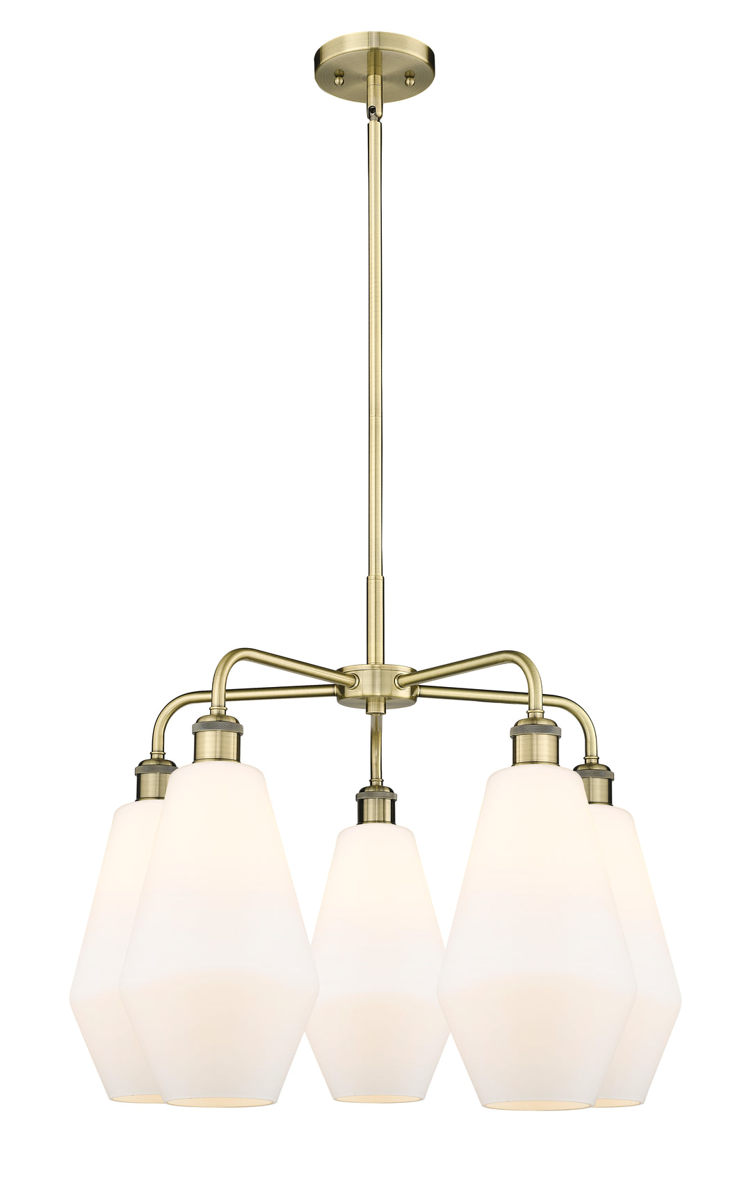 Innovations Lighting Cindyrella 7" Chandelier - Antique Brass Chandeliers Innovations Lighting Cased Matte White ; Glass Type: White  