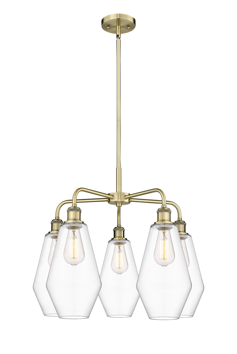 Innovations Lighting Cindyrella 7" Chandelier - Antique Brass Chandeliers Innovations Lighting Clear ; Glass Type: Clear  