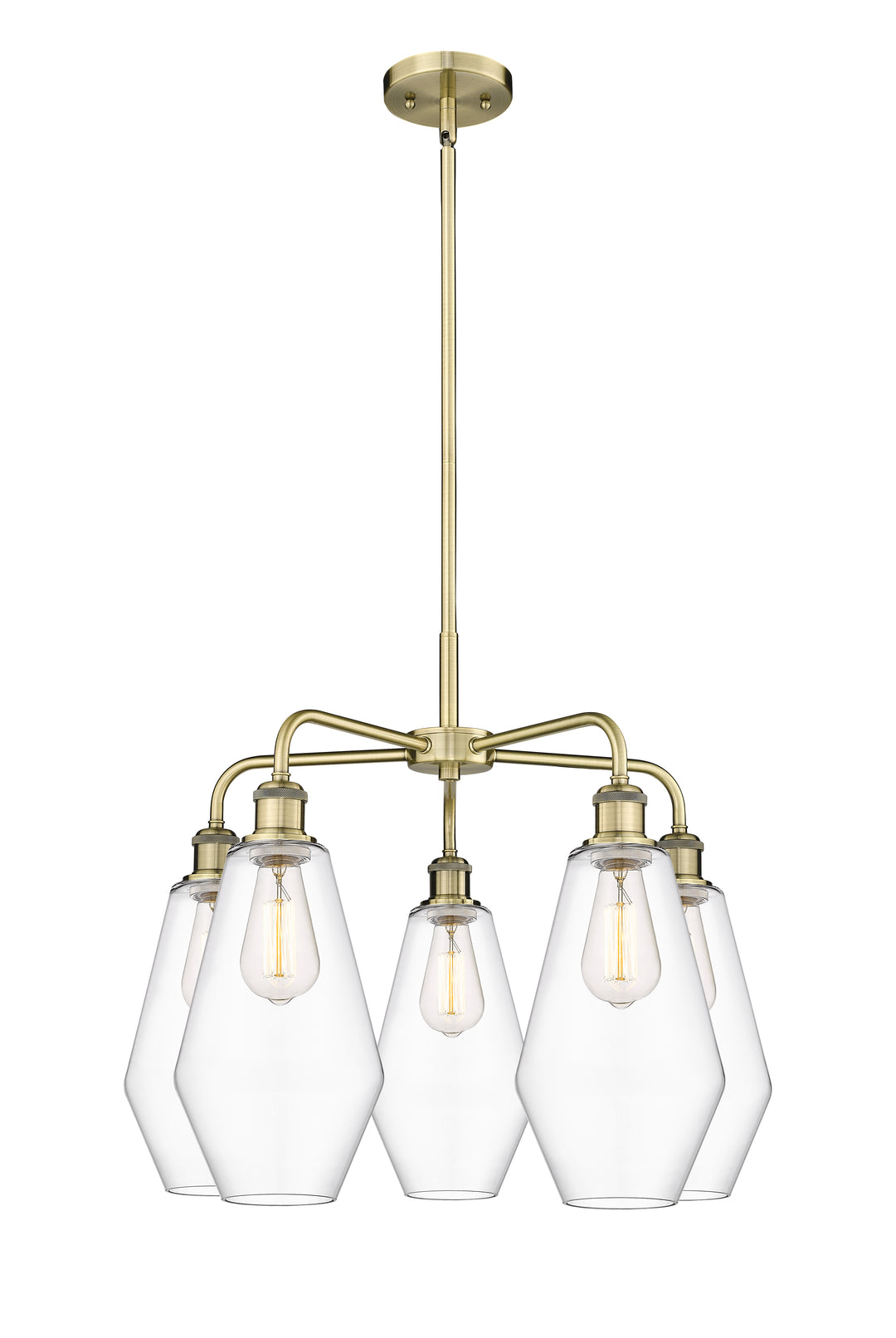 Innovations Lighting Cindyrella 7" Chandelier - Antique Brass Chandeliers Innovations Lighting Clear ; Glass Type: Clear  